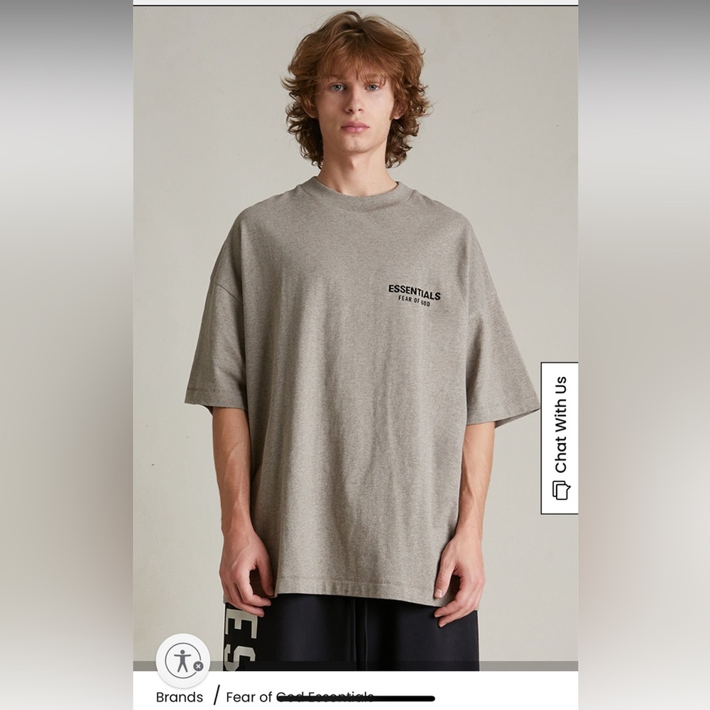 Fear of God Essentials Heather Grey Crew Neck T-Shirt. Brand New. Oversized.
